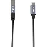 S-Link SL-U2004 Type-C to USB-B Yazıcı Kablosu, 1.5 Metre USB C Metal Başlıklı Siyah Printer Kablo, USB-C Laptop MacBook PC i