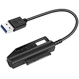 Inateck SATA zu USB Adapter Kabel mit UASP, USB 3.0 auf SATA III Konverter für 2,5" SSD oder HDD, Adapter für SATA III Festplatte