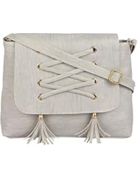 RITUPAL COLLECTION - Identify Your Look, Define Your Style Grey PU Shoulder Sling Handbag for Women