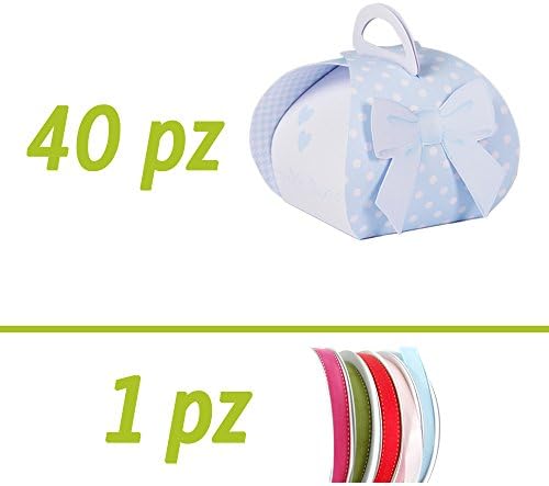 DIY Wedding Favours Kit | Various Events | Mini Basket Box FREE SKY BLUE I Know Sweet | Pack of 40 | 50 MT of Tape