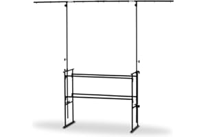 VONYX 4ft DJ Deck Stand Heavy-Duty Mobile Disco Booth with Adjustable Metal Overhead Lighting T-Bar Kit for DJs, Events & Parties - Solid Steel Construction