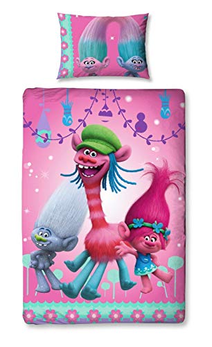 Dream-works - Juego de Funda de edredón y Funda de Almohada (160 x 200 cm, 70 x 80 cm), Color Rosa y Morado
