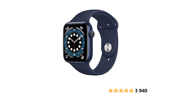 Apple Watch Series 6 (GPS, 44 mm) Boîtier en Aluminium Bleu, Bracelet Sport  Marine Intense : Amazon.fr
