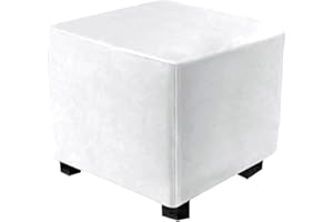 ZZDZW Stretch Samt Ottomane Schonbezug Hocker Quadrat Hockerbezug Bezug Quadratisch Elastisch Benutzt für 38 x 38 x 38 cm Faltbare Aufbewahrungsbox Sitztruhe Sitzwürfel Fußablage