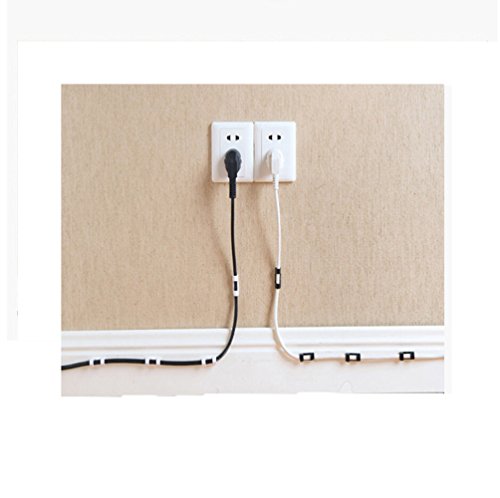 Albeey 20 Stück selbstklebend Kabel Halter Kunststoff schnell Tie Kabel Clips, Schreibtisch Wand Kabel Draht Organizer (schwarz)