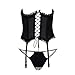 Produktbild QinMei Zhou Schwarzes reizvolles Brustkorsett hochwertiges Chiffon- britisches Luxus AP Fischgrätenperspektiveset Damen (Size : S)