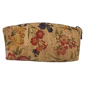 Cork Makeup Bag Cosmetic Bag Handbag for Women Zipper Makeup Case Large School Pencil Case (Floral)