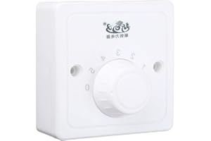 LAMALA Interrupteur de commande de vitesse de ventilateur de plafond réglable à 5 vitesses Interrupteur de contrôleur mural Électronique Interrupteur mécanique de ventilateur de plafond de remplacemen