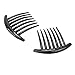 2Pcs Women Girls Black Plastic Side Clip Hair Comb Slide Headwear Accessory