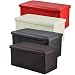 Popamazing Ottoman Foldaway Storage Blanket Toy Box Bench Faux Leather Black/Brown/Beige30 x 15 x 14.2"(76cm x 38cm x 36cm), Black)