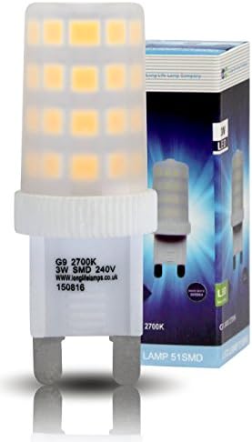 2 x LED 3w Equivalent 27w G9 Capsule Light Bulb 240v Warm White