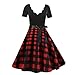 Produktbild VENMO 2019 S-XXXL Damen Vintage 50Er Cap Sleeves Rockabilly Retro Kleider Hepburn Stil Partykleid 1950Er Cocktailkleid V-Ausschnitt äRmellos Spitzenkleid Abendkleid(rot,L)