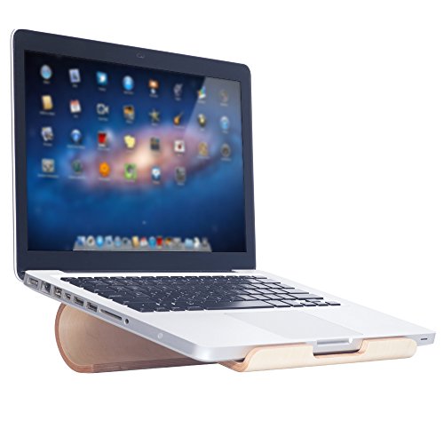 SAMDI Hölzerne Kühlung Ständer | Universal Elegante Halter Halterung Dock aus Holz für MacBook Air/Pro Retina iPad Pro Tablet Laptop PC Notebook(Beige) - 3