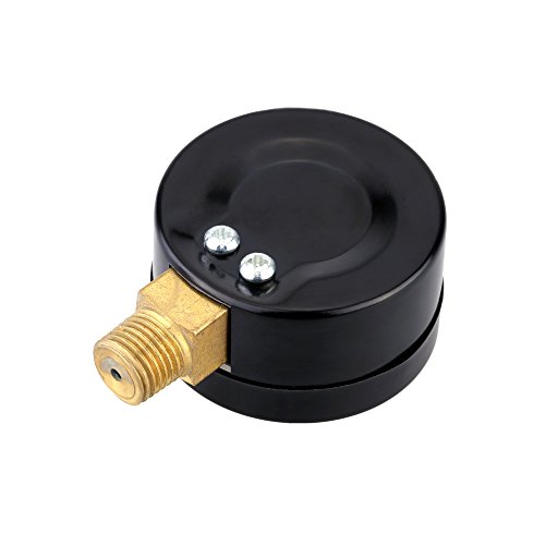 KKmoon 0 ~-30inHg 0 ~-1bar 50mm 1/4″ BSPT Mini Dial Manometer Meter Vakuum Manometer Doppel Skala - 6