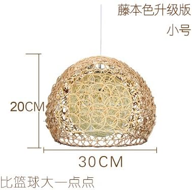(FuRongHuang) Antique chandeliers rattan arts fresh hand woven lampshades creative personality of the bird's nest Manor Restaurant chandelier, sashimi diameter 30cm (without natural light source)