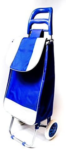 Shopping Trolley on Wheels Lightweight 2 Wheel Large Capacity Shopping Trolley Bag Aids Mobility with Support Bar and Zipper Pocket 94 x 34 x 30cm