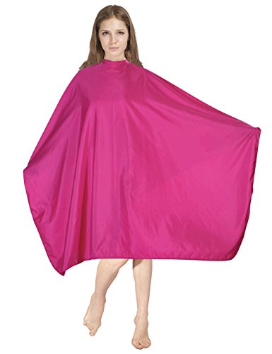 WM Beauty Professional Water Repellent Adjustable Hair Salon Cape with Snaps Closure, Pink
