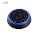 Produktbild Pudincoco 2 stücke Silikon Anti-Slip Striped Gamepad Keycap Controller Daumengriffe Schutzhülle für PS3 / 4 für X Box One / 360 (Black & Blue)