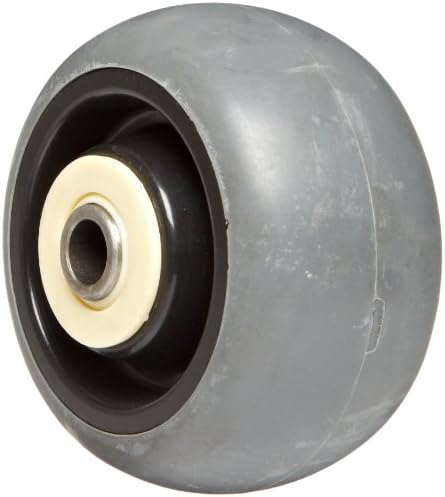EZ Roll WEZ-0420-RGTR 4" Diameter Synthetic Rubber Roller Bearing Excel Wheel, 600 lbs Load Capacity
