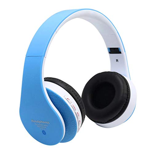 Preisvergleich Produktbild samLIKE Kabellos Headphone, Noise Reduction Bluetooth HiFi-Kopfhörer 4D Stereo Headset mit Mikrofon Speaker für iPhone,Android Smartphones PC und MP3 Players usw ( Blau)