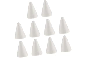 zalati Base pour Sapin de Noël Blanche 10 Pièces Pilier en Mousse en Forme de Cône pour DIY - 70 mm