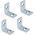 castersman Angle Bracket for reinforcing Chairs/Tables-Shelf brecket zinc Plated L Shape Bracket for Solid Shelf Support Joint Right Corner Brace 1x1 inch, [ 25x25 ] Pack of 30 Pieces