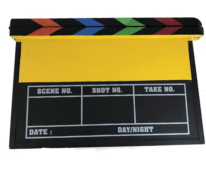 Movie Director CLAP Board Clapper Clapboard Action Board Black (Wooden Black)