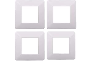 ZOREI 4 Pezzi Placche Compatibile Con Vimar Plana, Placche In Plastica (2 Posti/Moduli,Bianco)