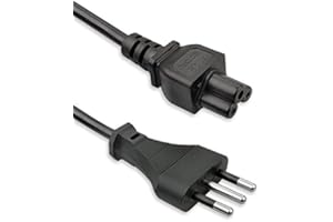 VulTech ALIM3-15 Cavo di Alimentazione Tripolare 1.5m – Spina Italiana 10A a IEC C5 2,5A – Per PC, Monitor, Stampanti – Uso Domestico o Professionale – Nero