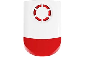 Sirène extérieure Filaire WOS301 Compatible avec la Centrale Tactile Daewoo Security AM301, Alarme sonore, Avertissement de détection, prévenez Un effraction grâce aux Notifications d’Alerte