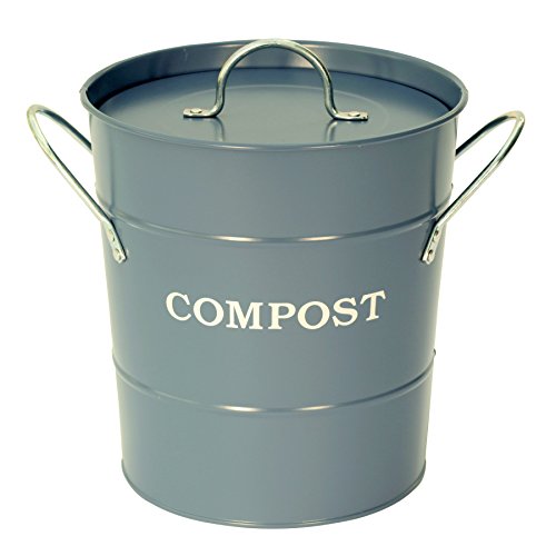 Buy Metal Kitchen Compost Caddy (Dorset Blue colour) & Composting guide