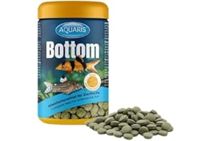 AQUARIS Bottom Tabletten - 220 Stück / 145 g / 250 ml. Zierfischfutter für Welse und Schmerlen. Sinkende Futtertabletten für gesundes Wachstum und klares Wasser.
