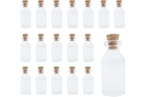 WYAN 20 mini bouteilles de souhaits en verre avec bouchons en liège, bouteilles en verre à message pour la décoration artisanale de bricolage, cadeaux de mariage(18 * 40mm)