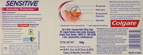 Colgate Sensitive Everyday Protection Anticavity Toothpaste - 160gm (Twin Pack)