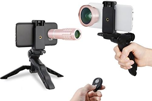 MY MIRACLE 3in1 HD Camera Lens Kit for Samsung Galaxy S6 / S6 Edge / S7 / S7 Edge（12X Optical Zoom Aluminum Telephoto Lens + 0.45X Super Wide Angle Lens + 12.5X Macro Lens) with Accessories (3 IN 1, Rose Gold)