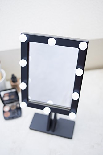 Badspiegel/Kosmetikspiegel/Badezimmerspiegel/Spiegelleuchte/badspiegel mit beleuchtung/Badspiegel beleuchtet/Makeup Spiegel mit Beleuchtung (Schwarz) - 3