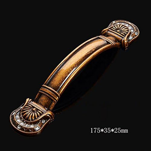 KKY-ENTER Retro Brass Door Handle Wardrobe Door Drawer Handle Wine Cooler Door Handles ( Color : 1 Pcs , Size : Hole pitch 128mm )