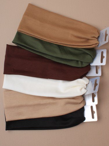Headband - Natural colour stretch fabric kylie band head band[Black]