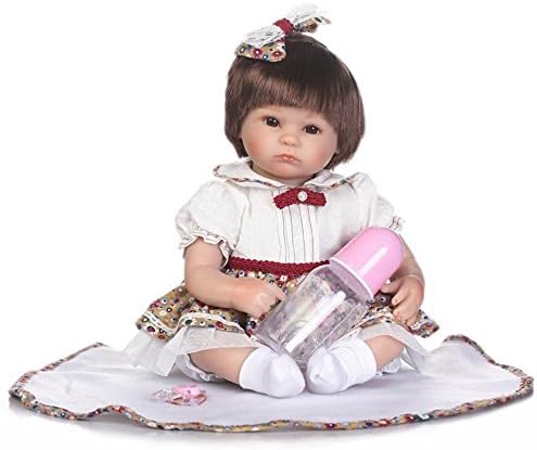Soft Handmade Girl Babies So Truly 16'' Soft Silicone Realistic Reborn Dolls Cloth Body Simulation Baby Nurturing Doll Hot Sale Reborn Toys,Blue Eyes?16 Inches About 40Cm for Patients with Anxiety Disorder