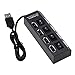 Produktbild Plug & Play Schlanker & Leichter Hochgeschwindigkeitsanschluss mit 4 Anschlüssen USB 2.0 Externer Multi-Expansion-Hub mit EIN/AUS-Schalter