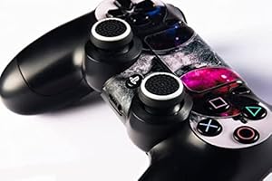 G-MOTIONS - Protezione Joystick per Playstation Xbox SWTICH - Thumbstick Protezione in silicone di alta qualità con materiale antiscivolo al centro (nero bianco)