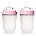 Comotomo Natural Feel Baby Bottle (250 ml, Pink, Pack of 2)