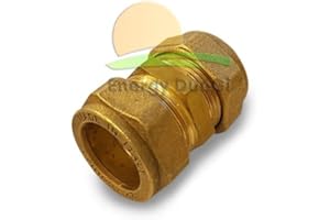 ENERGY DUEGI Raccordo diritto doppio a compressione per tubo rame 22 x 22 mm