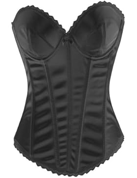 Damen Basque Vollbrust Shapewear Korsett Corsage Top Schwarz Weiß