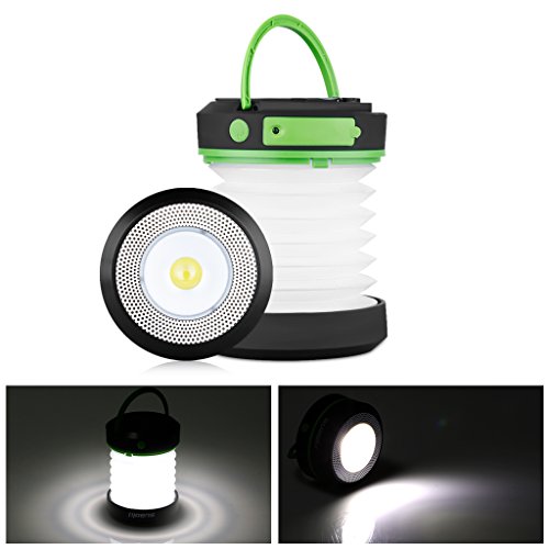 Suaoki LED Laterne Taschenlampe, LED Faltbare Camping Lampe Leuchte mit Handkurbel Wiederaufladbare System und Haken zum Hängen, eignet für Camping, Outdoor, Wandern, Angeln, Abenteuer, Campinglampe, Ausfälle [Energieklasse A+]