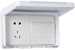 Luxylei Caja de Cubierta de Interruptor 86 Tipo Enchufe de Pared Caja Impermeable 26mm Protector de receptáculo de energía eléctrica Ultrafino