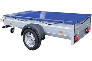 GENERIC Vehicle Trailer Cover Blue 600gsm Vinyl With Bungee Cord Various Sizes (7ft x 5ft)