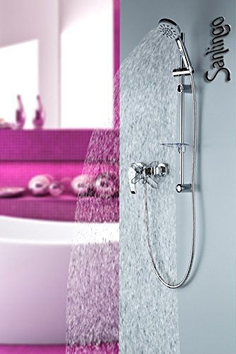 Dusch Set Brausegarnitur Duschstange mit variablen Bohrungen und Handbrause mit 5 Funktionen