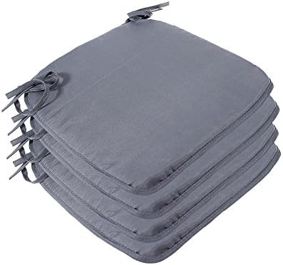 4-piece seat cushion set with ties, for chair cushions or upholstered cushions, Microfibre, charcoal, 38x38