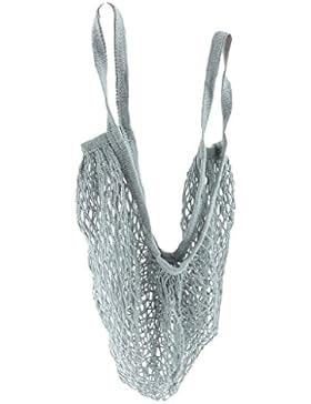 Beutel Bio-Baumwolle String-Shopping Wieder Verwendbaren Kurzen Griff Tasche Rauchiges Grau Netz